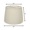 20" White Linen Lampshade with Side Pleats