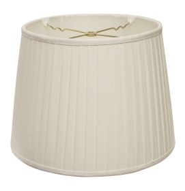 20" White Linen Lampshade with Side Pleats