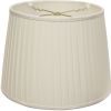 20" White Linen Lampshade with Side Pleats