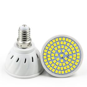 Household Energy-Saving LED Lamp Plastic Material Lamp Cup (Option: Warm White-E14 60  beads 220V)