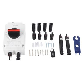 Photovoltaic DC Isolator Solar Switch IP66 Waterproof Insulated Switch for Solar Powered RV 1500V DC 32A 4P (Option: Circuit breaker protection)