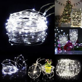 1pc 2032 Button Battery Copper Wire Lamp Romantic Interior Decoration Light Valentine's Day Bouquet Decoration Light Shopping Mall Atmosphere Light Ga (Color: White, size: 2m/6.56ft)