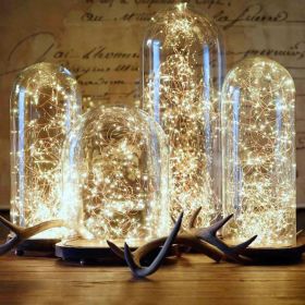 1pc 2032 Button Battery Copper Wire Lamp Romantic Interior Decoration Light Valentine's Day Bouquet Decoration Light Shopping Mall Atmosphere Light Ga (Color: White, size: 1m/3.28ft)