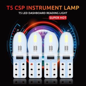 10X T5 LED 3014 2SMD No Polarity Auto Car Dashboard Lights Car Reading Instrument Panel Lamp Door License Plate Light (Color Temperature: 10PCS, Emitting Color: ice blue)