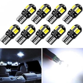 2PCS W5W T10 LED 5730 8SMD Car Interior Bulb Canbus Error Free 12V 194 168 Map Dome Lights Parking Light Auto Signal Lamp (Emitting Color: White)