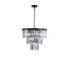 Black Luxury Crystal Chandelier Modern Chandeliers Lights Fixture Hanging Pendant Light Fixture for Dining Room Bedroom Living Room Dia 19.7 Inch-Blac