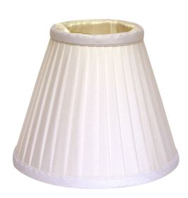 Slant Side Pleat Chandelier Lampshade with Flame Clip, White (Set of 6) (Color: as Pic)