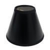 Slant Hardback Chandelier Lampshade with Flame Clip, Black (with white lining) (Set of 6)