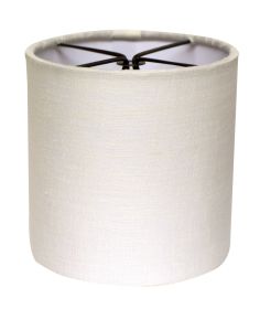 Drum Chandelier Lampshade with Double Flame Clip, Snow (Set of 6) (Color: as Pic)