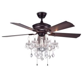 Warehouse of Tiffany Havorand 52-inch 5-blade Ceiling Fan with Crystal Chandelier (SKU: CFL-8213AB)