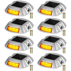 Vevor Driveway Lights, 8-Pack Solar Driveway Lights with Switch Button, Solar Deck Lights Waterproof (Quantity: 8 Pieces, Color: Orange)