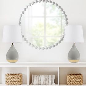2-Tone Ceramic Table Lamp Set of 2 (Color: as Pic)