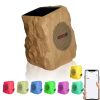 5 CORE Outdoor Speakers Bluetooth Waterproof Pair Linkable TWS Patio Pool Garden Wireless 10W RMS Subwoofer Solar Rock Speaker w RGB Light All Weather