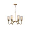 Modern American luxury style E26 glass chandelier iron 6 bulb living room chandelier, without bulb