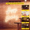 VEVOR Happy Birthday Neon Sign, 16.5" x 8" + 23" x 8" LED Neon Lights Signs, Adjustable Brightness w/ Remote Control and Power Adapter