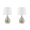 2-Tone Ceramic Table Lamp Set of 2