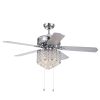 Deidor 5-blade 52-inch Chrome Ceiling Fan with 3-Light Crystal Chandelier