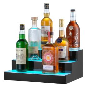 VEVOR LED Lighted Liquor Bottle Display Bar Shelf RF & App Control 16" 3-Step (Number of Layers: 3 Layers, Length: 16 in (New))