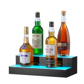 VEVOR LED Lighted Liquor Bottle Display Bar Shelf RF & App Control 16" 2-Step (Number of Layers: 2 Layers, Length: 16 in (New))