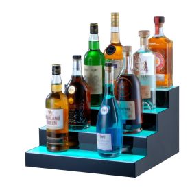 VEVOR LED Lighted Liquor Bottle Display Bar Shelf RF & App Control 16" 4-Step (Number of Layers: 4 Layers, Length: 16 in (New))