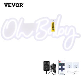 VEVOR Oh Baby Neon Sign for Wall Decor, with Remote Control and Dimmable Switch for Baby Shower decorations, Birthday Party, Wedding Decor (Item Dimensions: 23.5 x 12 in, Color: Warm White)