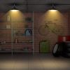 Solar Shed Lights Dual Lighting Heads Dimmable Timing Dusk To Dawn Sensor Hanging Lamp IP65 Waterproof Remote Control