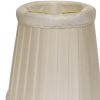 Slant Side Pleat Chandelier Lampshade with Flame Clip, Oyster (Set of 6)