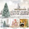6/7 Feet Pre-lit Snow Flocked Christmas Tree with Metal Stand